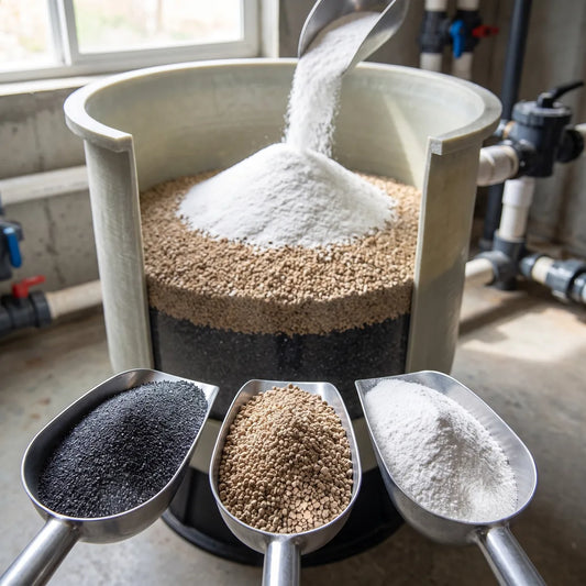 Carga Filtrante VC 100 Kit (180 kg) — cargando el filtro