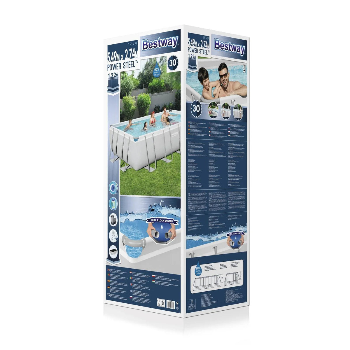 Caja de Piscina Bestway Power Steel 5,49 x 2,74 x 1,22 m