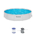 Piscina Bestway Steel Pro Deluxe Redonda 3,66 m con Filtro con sus accesorios incluidos