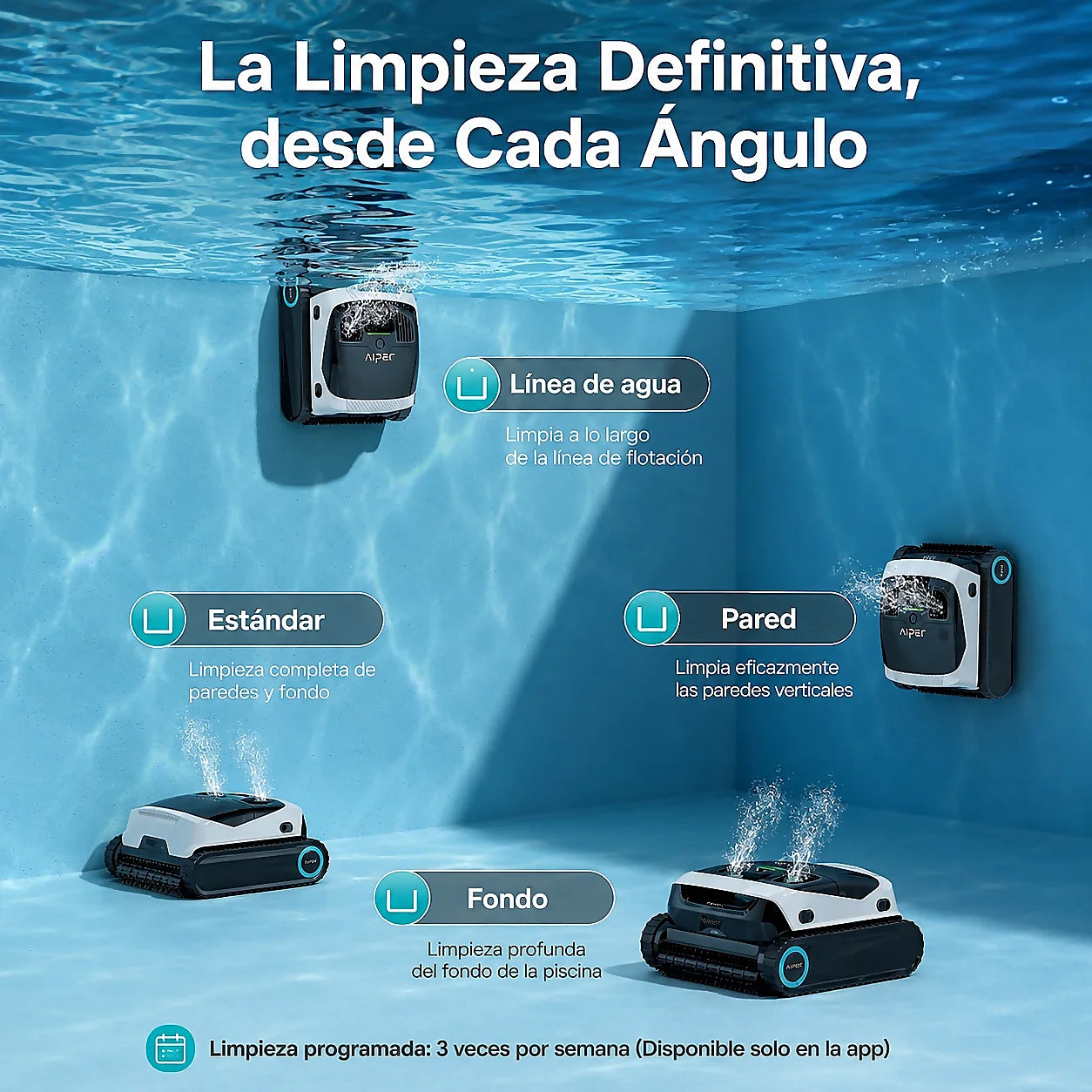 Robot Limpiafondos Aiper Scuba N1 Max Inalámbrico 3 Hrs Autonomía – vista 15