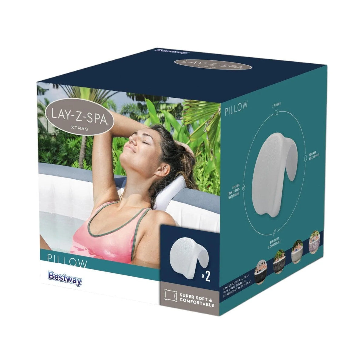 Caja de Almohada para Spa Inflable Bestway Lay-Z-Spa (2 unidades)