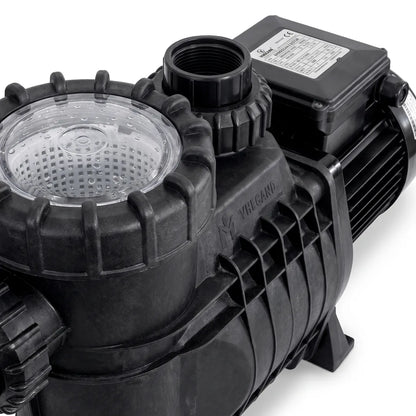 Bomba 1/3 hp premium italiano vulcano — detalle del prefiltro y etiqueta