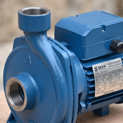 Bomba Centrífuga Bestflow BTCm 110 1.5HP 220V — detalle del motor y roscas