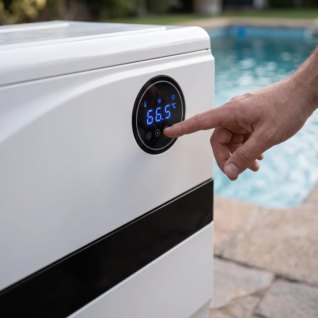 Bomba de calor Aquark Mr. Silence AS90 45m3 220V — panel de control digital