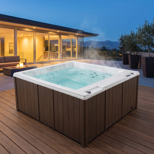 Spa Nirvana para 6 personas en una terraza con brasero, con agua caliente y vapor