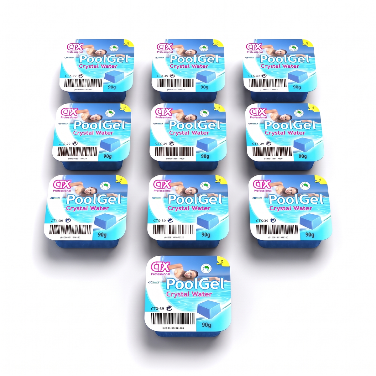 Floculante PoolGel CTX-39 — pack de 10 unidades de 90 g