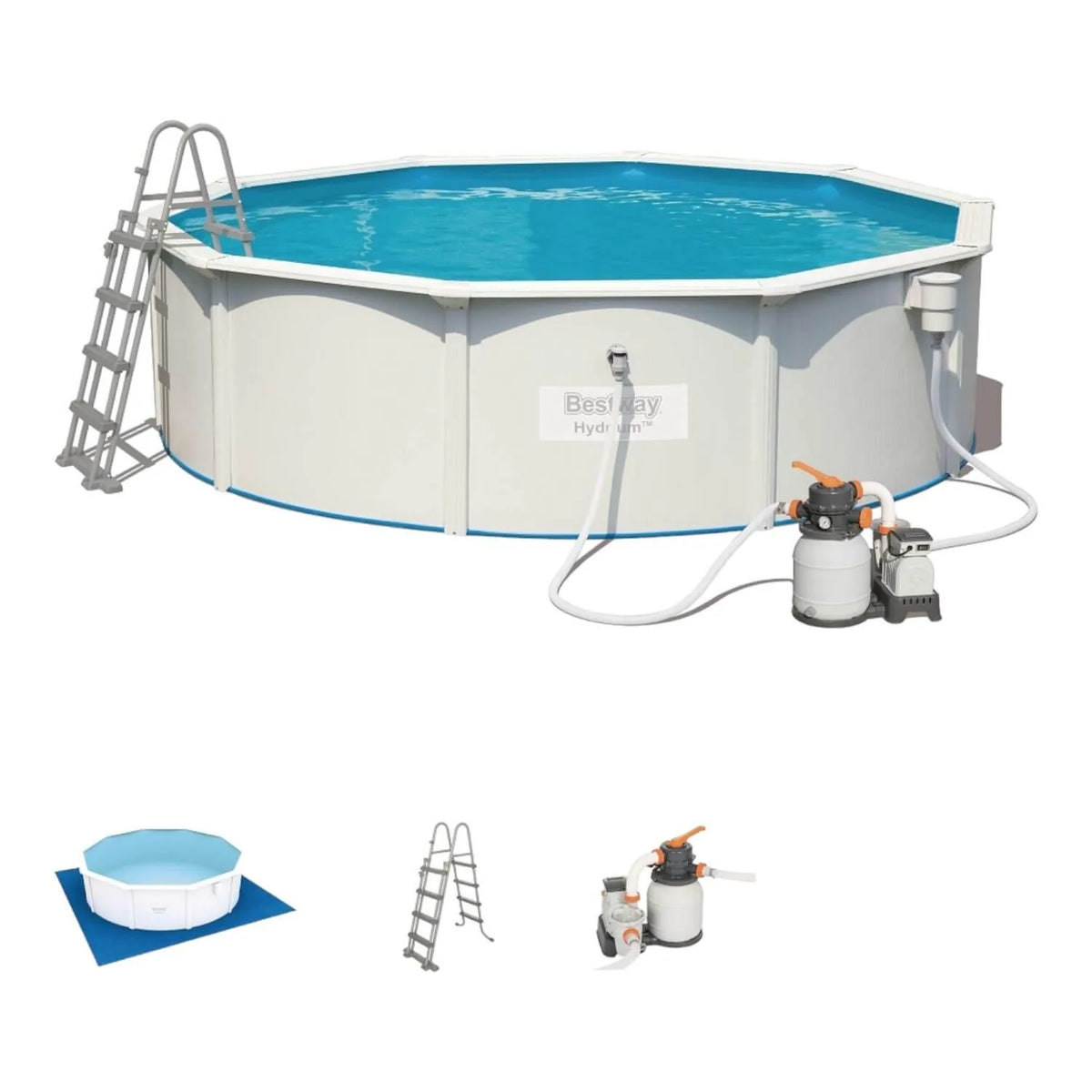 Piscina Bestway Hydrium Redonda 4,60 x 1,20 m con sus accesorios incluidos
