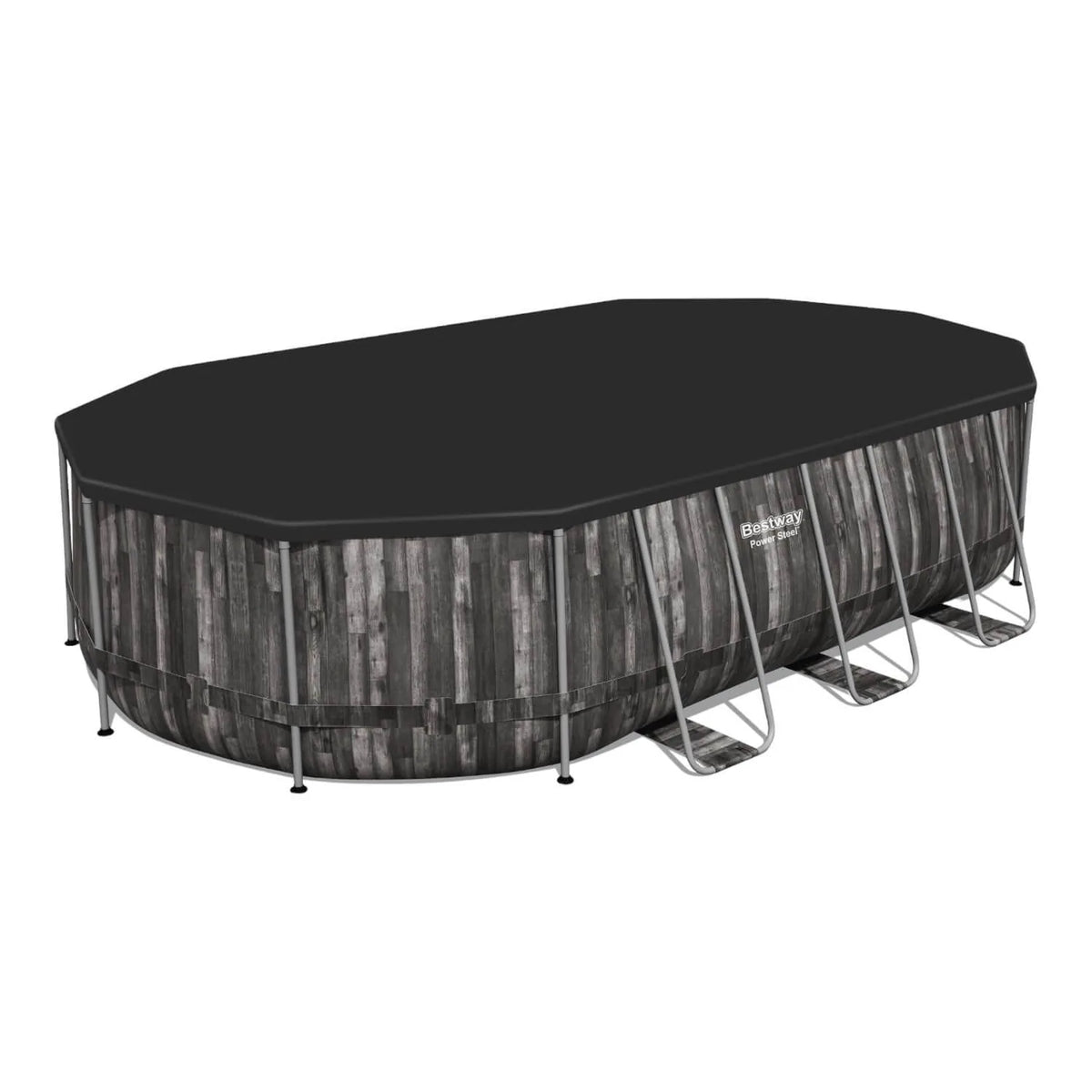 Piscina Bestway Power Steel Ovalada 6,10 x 3,66 m con su cobertor