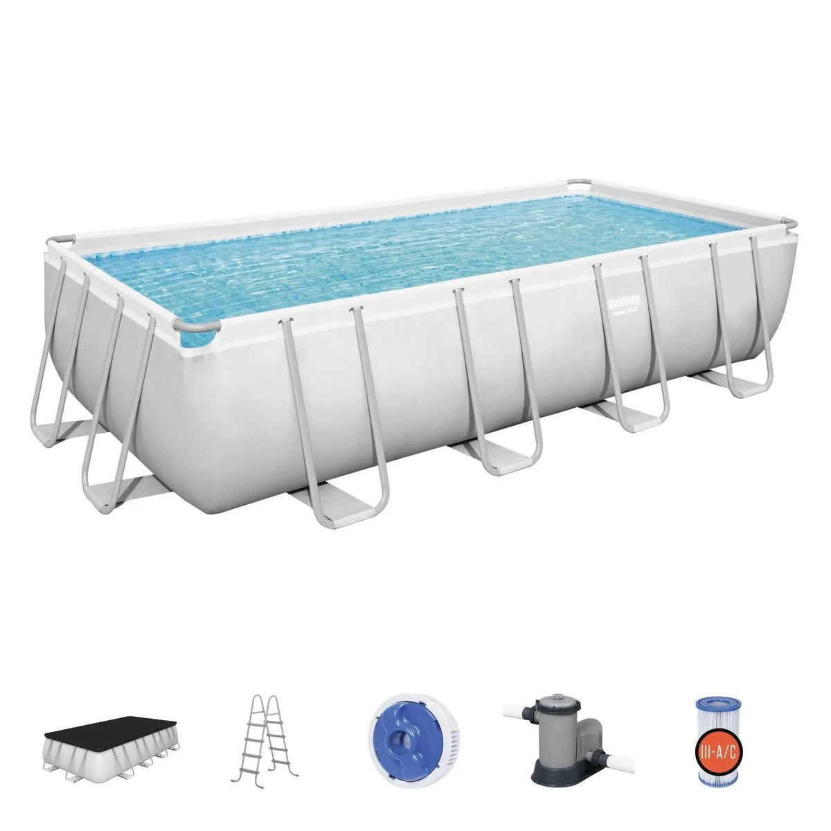 Piscina Bestway Power Steel 5,49 x 2,74 x 1,22 m con sus accesorios incluidos