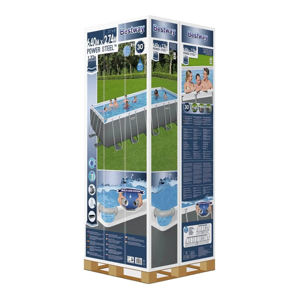 Caja de Piscina Bestway Power Steel 6,40 x 2,74 x 1,32 m