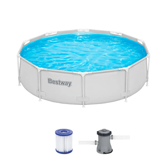 Piscina Bestway Steel Pro Deluxe Redonda 3,05 m con Filtro con sus accesorios incluidos