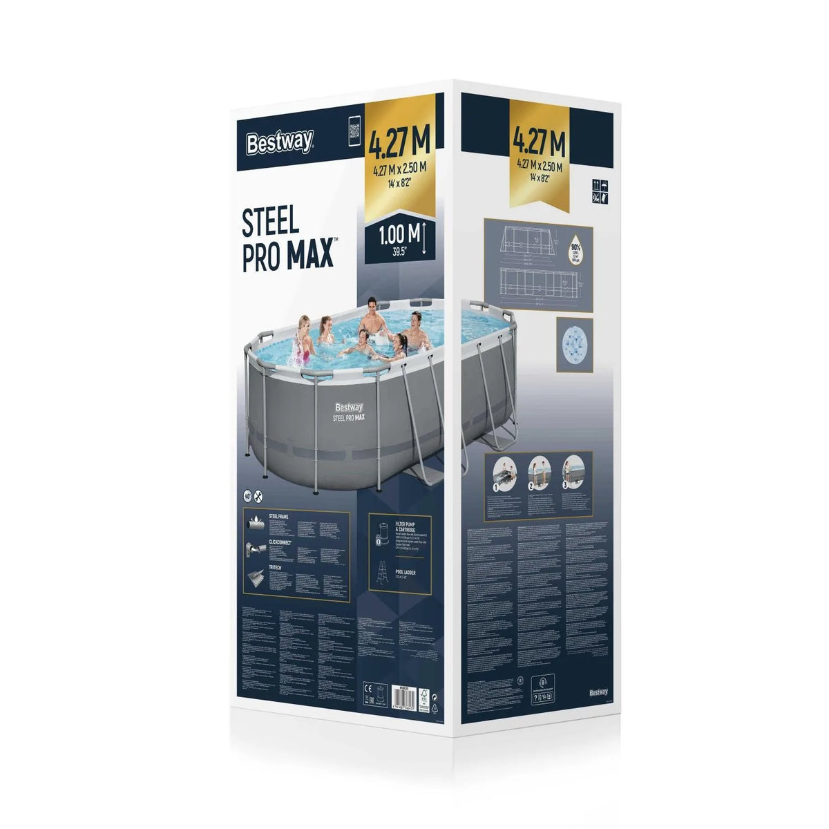 Caja de Piscina Bestway Steel Pro MAX Ovalada 4,27 x 2,50 m