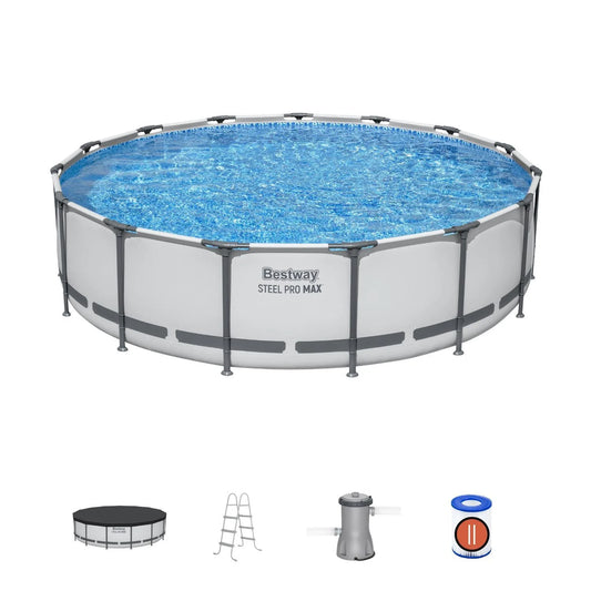 Piscina Bestway Steel Pro MAX Redonda 4,57 x 1,07 m con sus accesorios incluidos