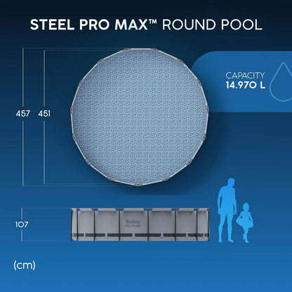 Piscina Bestway Steel Pro MAX Redonda 4,57 x 1,07 m: medidas