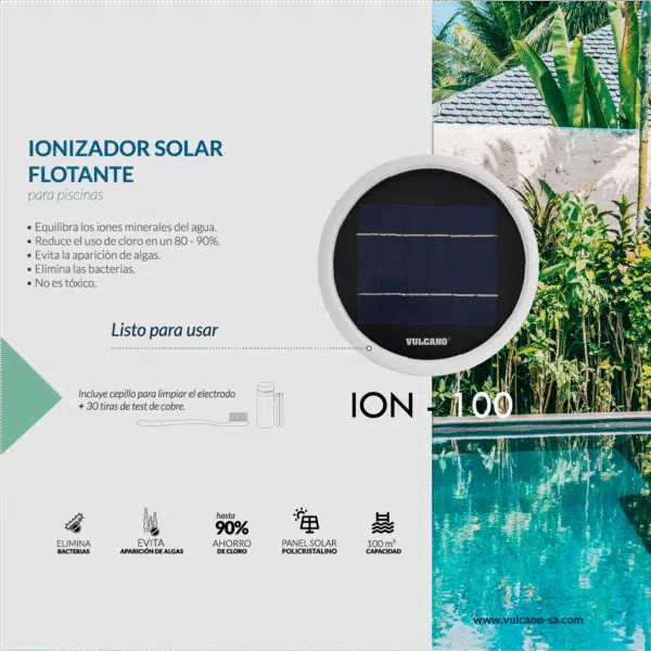 Ionizador Solar Flotante ION-100 Hasta 100 M3